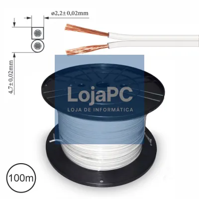 Cabo Coluna 2x1.0mm Branco Paralelo