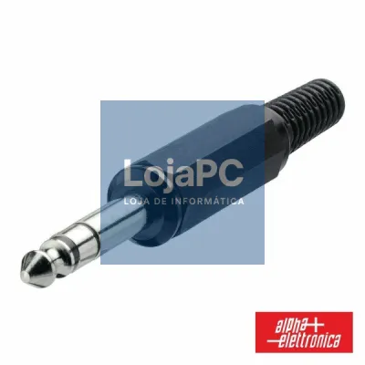 FICHA JACK 6.35MM MACHO ST C/ PROTEÇÃO DE CABO