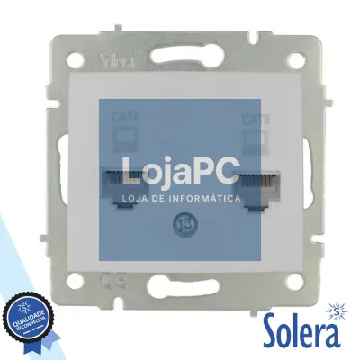 Tomada de Encastrar RJ45 C/ 2 Saídas Sem Moldura SOLERA