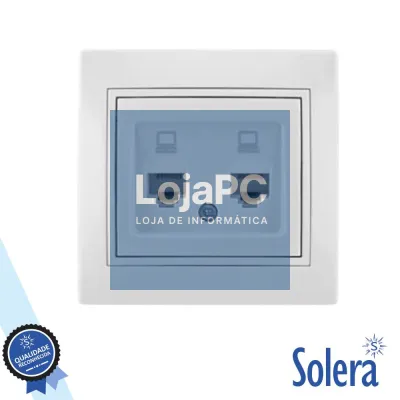 Tomada de Encastrar RJ45 C/ 2 Saídas SOLERA