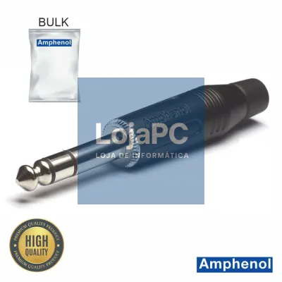 Ficha Jack 6.35mm Macho Stereo Niquelada AMPHENOL