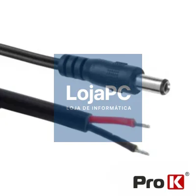 Ficha Alimentação DC Fêmea 5.5x2.5mm C/ Cabo 270mm PROK