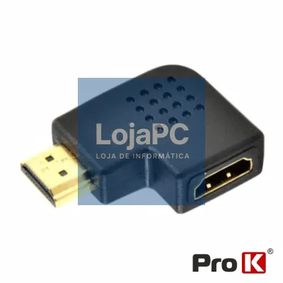 Ficha Adaptadora HDMI Macho / Fêmea Ângular 90º PROK