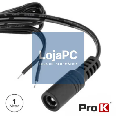 CABO ALIMENTAÇÃO DC MACHO 5.5X2.5MM 1M PROK