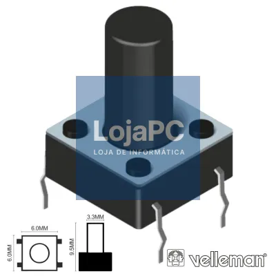 COMUTADOR MICRO SWITCH 6x6MM ALTURA 9.5MM VELLEMAN