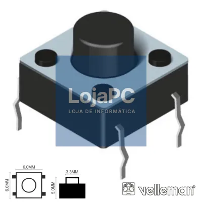 COMUTADOR MICRO SWITCH 6x6MM ALTURA 5MM VELLEMAN