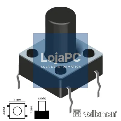 COMUTADOR MICRO SWITCH 6x6MM ALTURA 7MM VELLEMAN