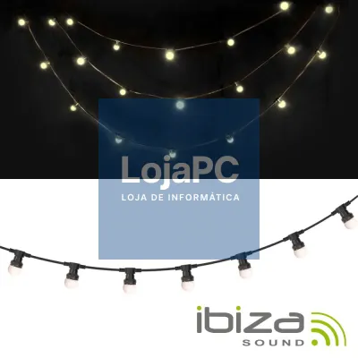 GRINALDA DE 20 LÂMPADAS E27 LED BRANCO QUENTE IP44 10M IBIZA