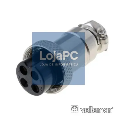 FICHA MICROFONE 4P FÊMEA DE EXTENSÃO VELLEMAN
