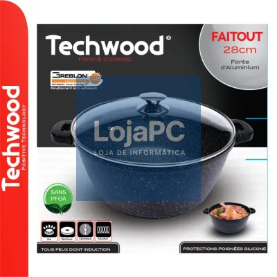 Panela Ø28cm Inox C/ Tampa Vidro Ménage TECHWOOD