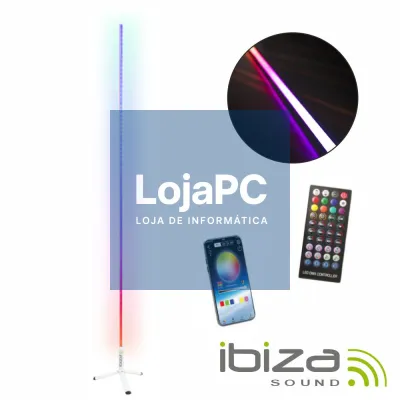 Tubo LED RGB 1.8m Bluetooth C/ Suporte Branco IBIZA