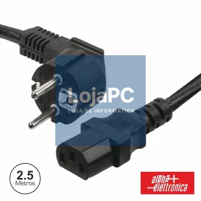 CABO ALIMENTAÇÃO SCHUKO MACHO 3P / IEC C13 FÊMEA 2.5M PRETO