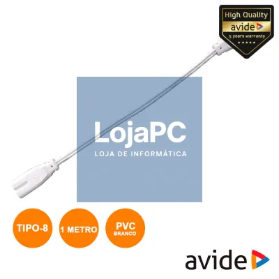 EXTENSÃO TIPO 8 IEC C7 MACHO / MACHO BRANCO AVIDE