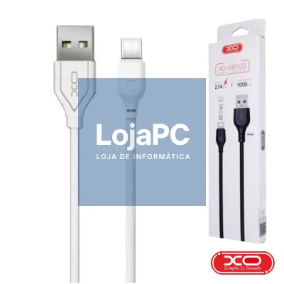 Cabo USB-A 2.0 Macho / USB-C 2.1A 1M Branco XO