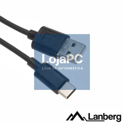 Cabo USB-A 2.0 Macho / USB-C Macho 1m Preto LANBERG