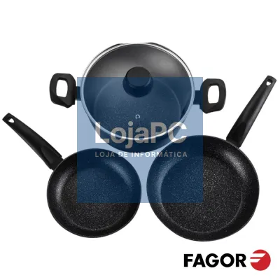 Conjunto De Cozinha C/ 1 Panela E 2 Frigideiras FAGOR