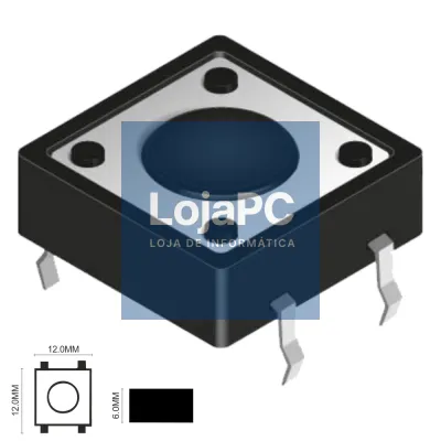 INTERRUPTOR MICRO SWITCH 12x12MM ALTURA 6MM