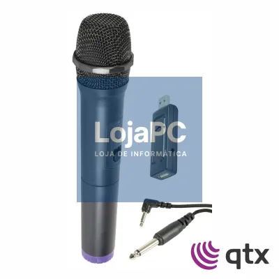 Microfone Mão UHF S/ Fios C/ Recetor USB QTX