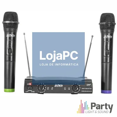 CENTRAL MICROFONE S/ FIOS 2 CANAIS UHF 863.2/864.2MHz PARTY