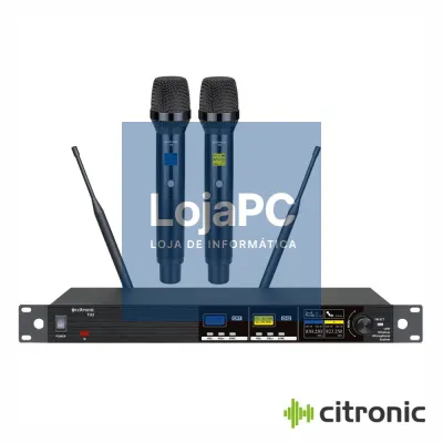 Central Microfones UHF Profissional S/ Fios 2 Canais