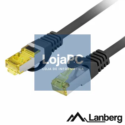 Cabo S/FTP LSZH CAT6A 0.25m Preto LANBERG