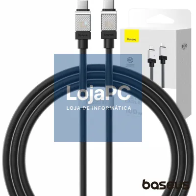 Cabo USB-C Macho P/ USB-C Macho 100W PD 1m Coolplay BASEUS