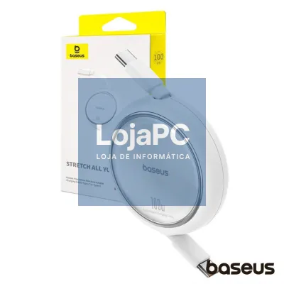 Cabo Retrátil USB-C P/ USB-C Macho PD 100W Branco BASEUS