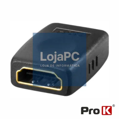 Ficha Adaptadora HDMI Fêmea / Fêmea Dourada PROK