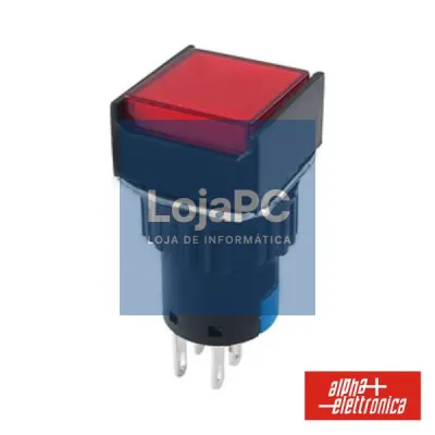 COMUTADOR PULSADOR QUADRADO 230V 2 NA 2 NF VERMELHO BIPOL