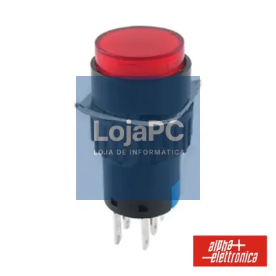 COMUTADOR PULSADOR REDONDO 230V 2 NA 2 NF VERMELHO BIPOLA