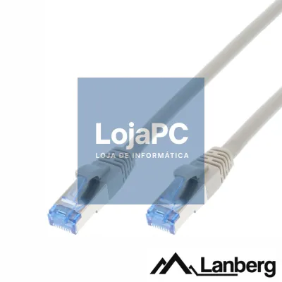 Cabo S/FTP LSZH CAT6A 0.5m Cinza LANBERG