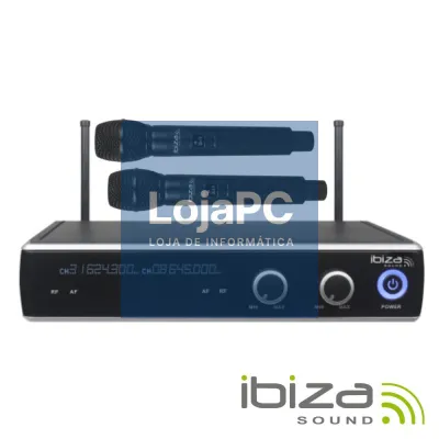 Central Microfone S/ Fios 2 Canais UHF 863.9/864.9mhz IBIZA