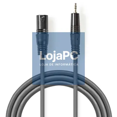 Cabo XLR 3P Macho / Mini Jack 3.5mm Macho 3m Cinza