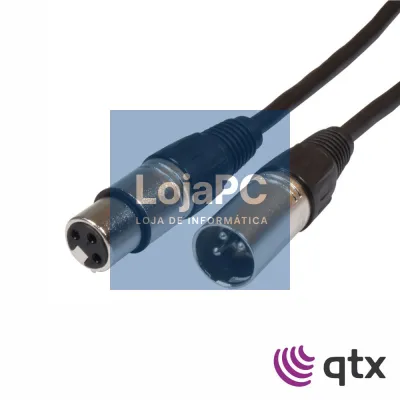 Cabo XLR 3p Macho / XLR 3p Fêmea 3m QTX