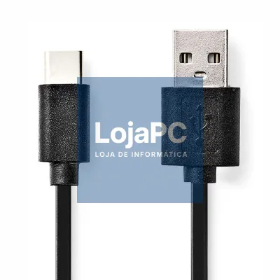Cabo USB-A 2.0 Macho / USB-C Macho 2m Preto