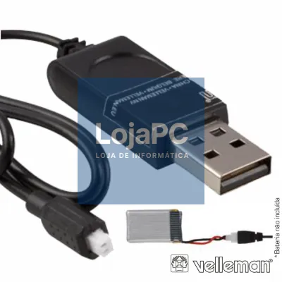 CABO USB-A P/ CARREGAR RCQC1 E RCQC3 VELLEMAN