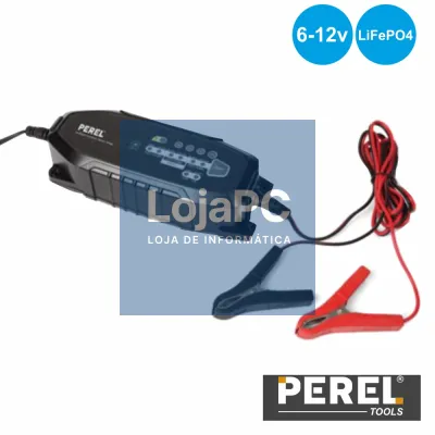 CARREGADOR BATERIAS CHUMBO 6/12V E LIFEPO4 IP65 PEREL
