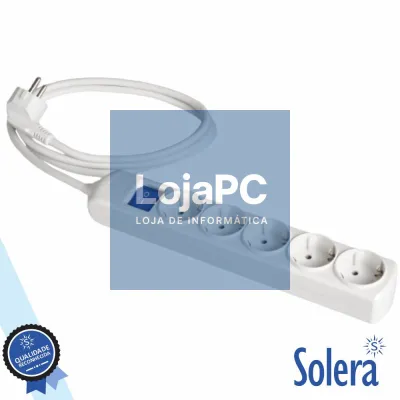 Extensão Elétrica 5x Schuko C/ Interruptor 2M Branco SOLERA