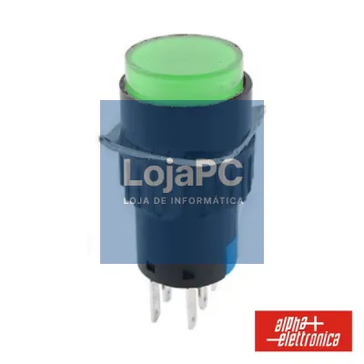 COMUTADOR PULSADOR REDONDO 230V 2 NA 2 NF VERDE BIPOLAR