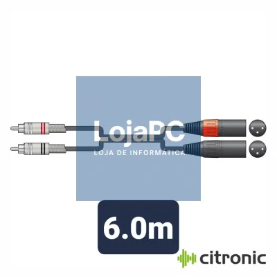 Cabo 2-RCA Macho / 2-XLR 3P Macho 6m CITRONIC
