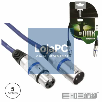 CABO DMX XLR 3P MACHO / XLR 3P FÊMEA 5M HQ POWER