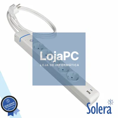 Tomada Elétrica C/ 5 Saídas Interruptor USB 1.5M ION SOLERA