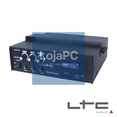 AMPLIFICADOR 3 CANAIS PA 70V 12/220V 60W USB/SD LTC