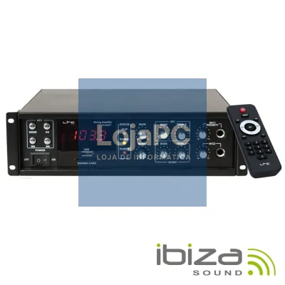 AMPLIFICADOR 4 CANAIS 100V/70V/8/4OHM 220V 80W USB/BT IBIZA