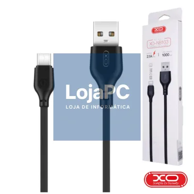 Cabo USB-A 2.0 Macho / USB-C 2.1A 1M Preto XO