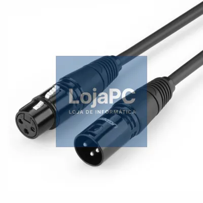 Cabo XLR 3p Macho / XLR 3p Fêmea 1m