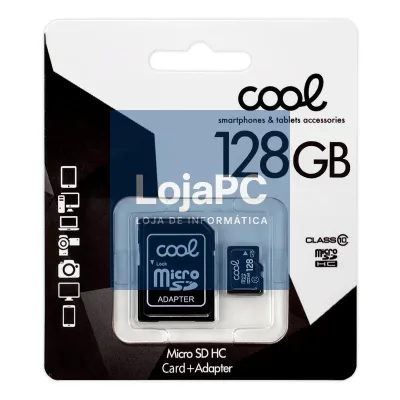 Micro SD Memory Card with Adapter x128 GB COOL (Class 10)
