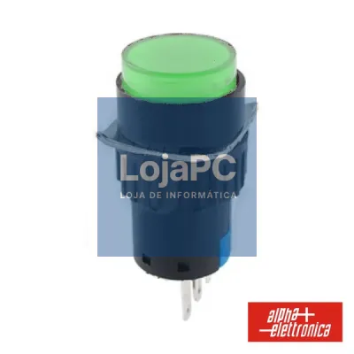 COMUTADOR PULSADOR REDONDO 230V 1 NA 1 NF VERDE UNIPOLA