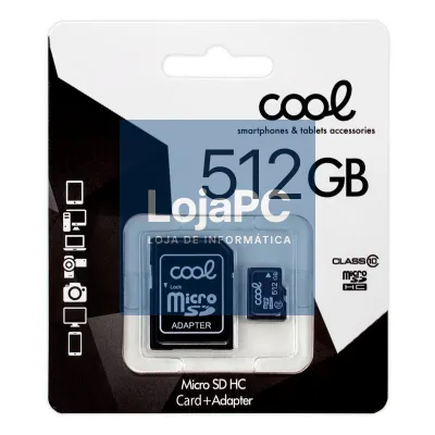Micro SD Memory Card with Adapter x512 GB COOL (Class 10)