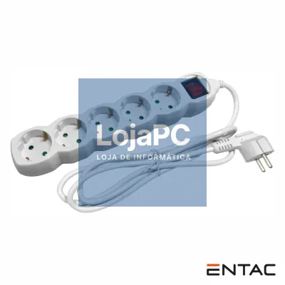 Tomada Elétrica C/ 5 Saídas Interruptor 1.5m ENTAC